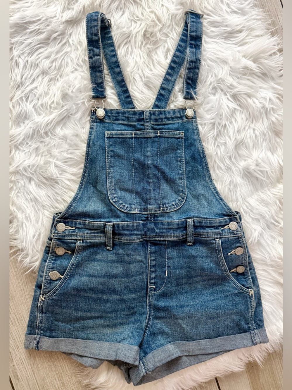 Old Navy Light Blue Denim Short Overalls